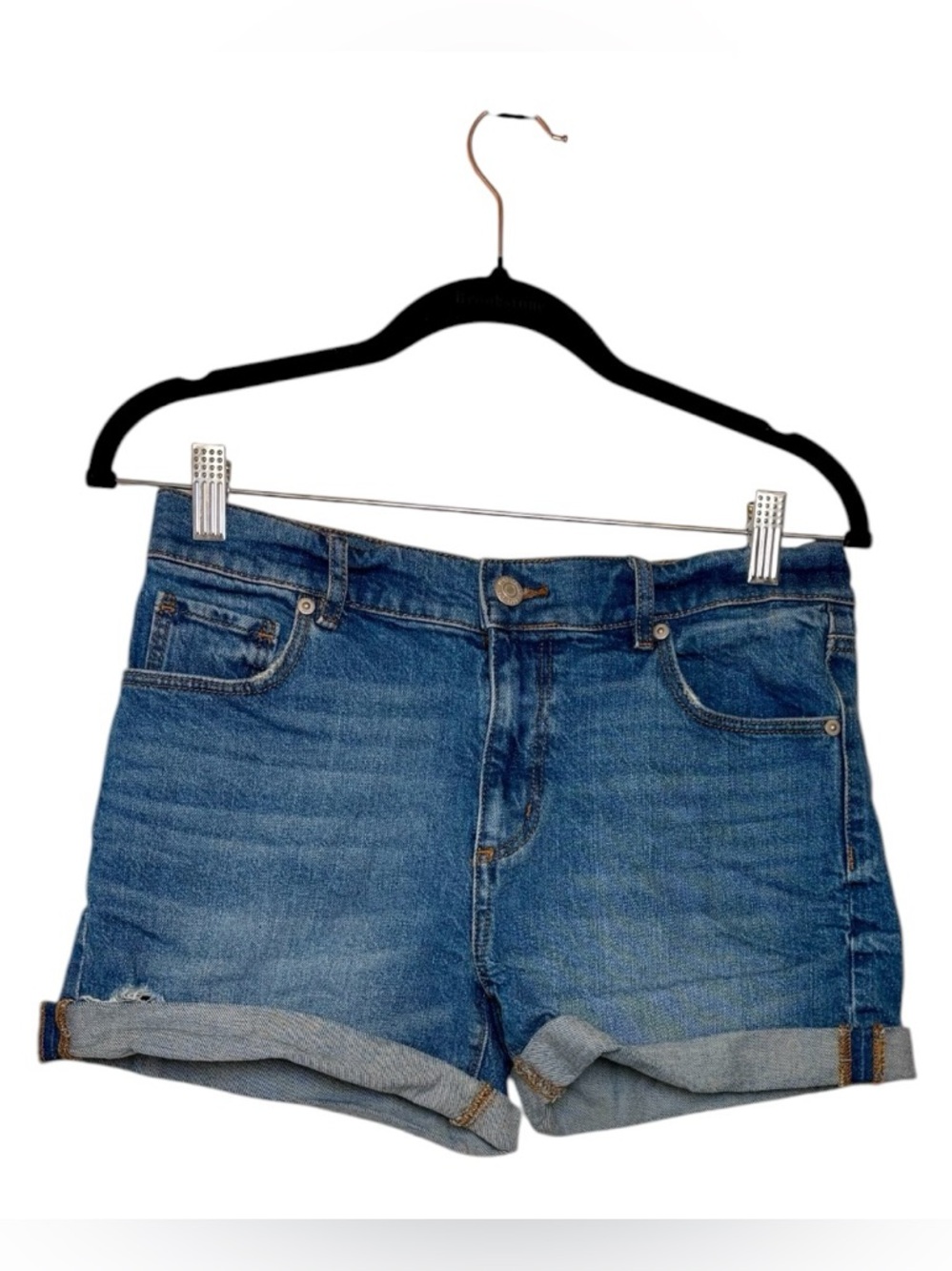 LOFT Blue Denim Cuffed Shorts Casual Classic Summer Preppy Size 26 - Picture 1 of 8